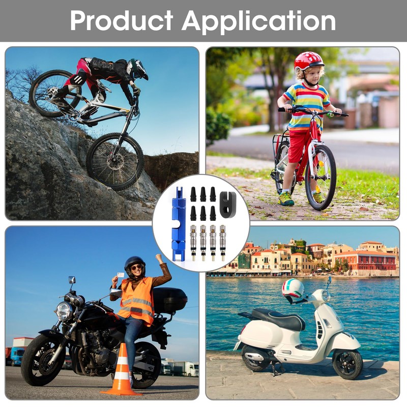 12 Piece Bicycle Valve Repair Kit - Presta Valve Cores,