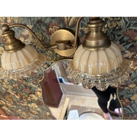 XIEDUN Vintage Vanity Light Brushed Brass 2 Light Vanity Lights for Bathroom Vanity Light Fixtures