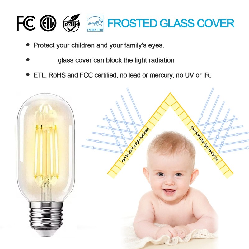 NOTOC E26 LED Light Bulb 4W,Equivalent 40W,E26 Tubular Light Bulb