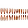 Long Press on Nails Almond Fake Nails Brown Artificial Nail