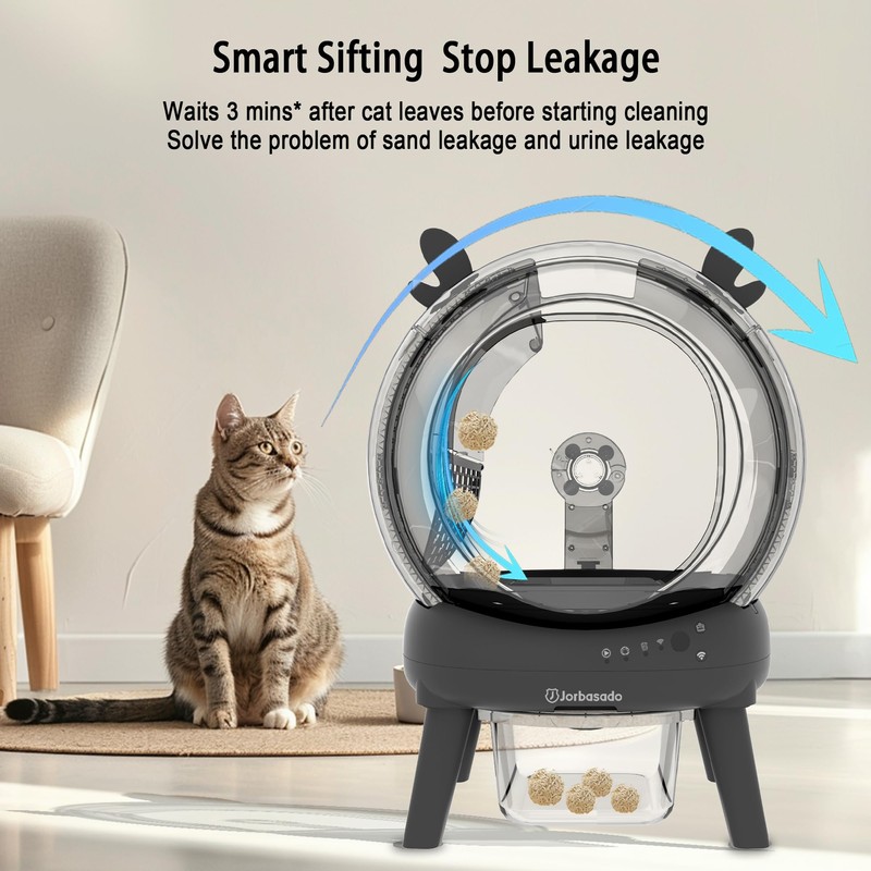 Self Cleaning Cat Litter Box, 65L Large Capacity Automatic Litter