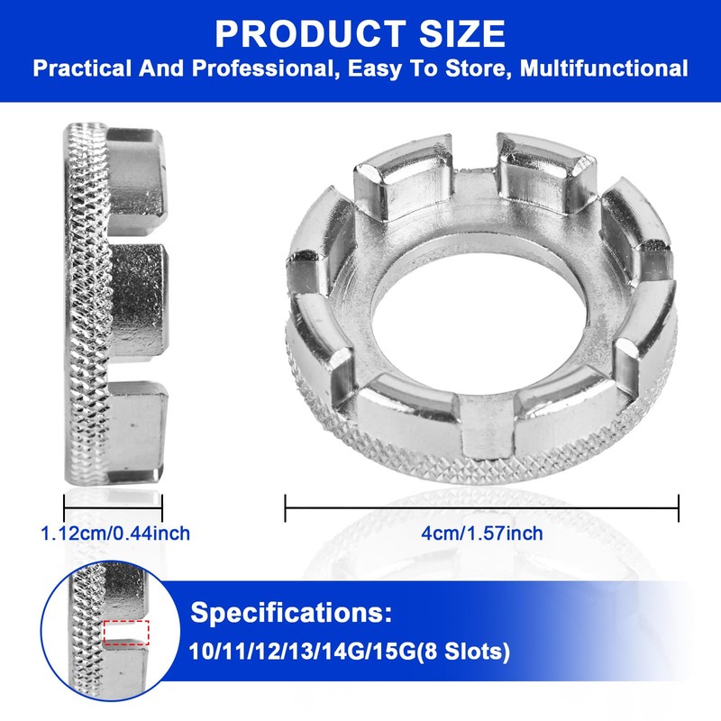 ptiysta Bicycle Spoke Wrench Tool, Hardened Steel 6-in-1 Spoke Rim
