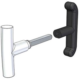 PREFER Pair of Handles in abs and Satin Aluminum for Tilting/Garage