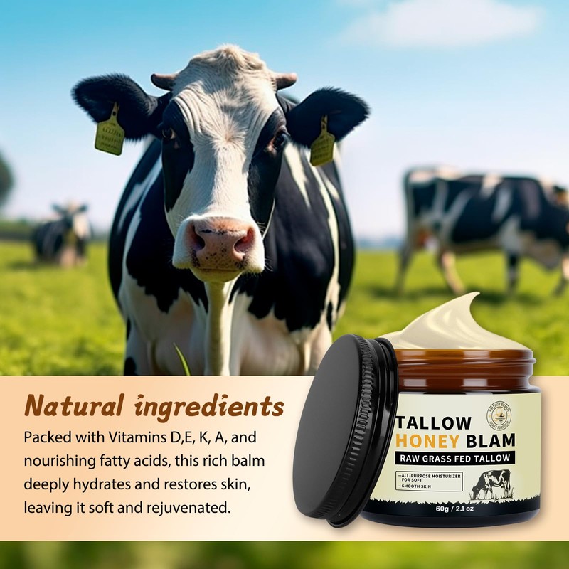 Beef Tallow for Face,Tallow and Honey Balm,Tallow Face Moisturizer Organic