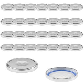 mikken Blueseal TO82 Glass Lids 8.5 cm BPA/PVC Free Twist-Off Replacement Screw Lid for Jars and Preserving Jars Silver Pack of 30