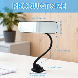 Cubicle Rear View Mirror to See Behind You – Adjustable Cubicle Desk Mirror, Heavy-Duty Suction Cup Mount, Fits Monitors & Cubicle Walls