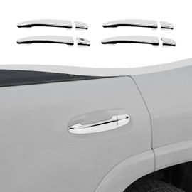 SQQP Exterior Door Handle Cover Kit Compatible with Toyota 4Runner 4WD N280 Prado J150 2010-2024 Front Rear Driver Passenger Side(No Smart Key Holes Chrome)