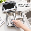 3-Compartment Stainless Steel Bento Lunch Box – Leak-Resistant Reusable Meal