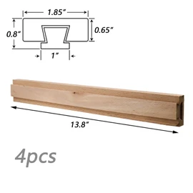 Dnyta 4pcs Wooden Drawer Slides 14 Inch Center Track Drawer Slide Wooden Drawer Track for Cabinet Dresser Drawers Replacement