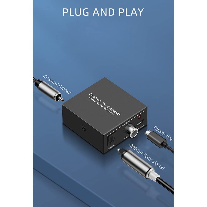 Daiilg Digital Audio Converter Bi-Directional Digital Coaxial to Optical Toslink