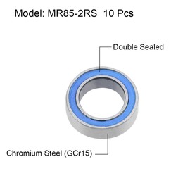 sourcing map MR85-2RS Deep Groove Ball Bearings 5mm x 8mm x 2.5mm Double Sealed Chrome Steel Blue Cover P6(ABEC3) 10pcs