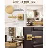1 Pack Champagne Bronze Door Handle Square Doorknob with Lever