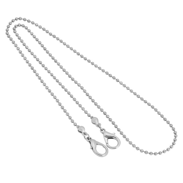 1928 Jewelry Stainless Steel 2.4 mm Ball Chain Face Mask Necklace For Women Holder 22 Inch