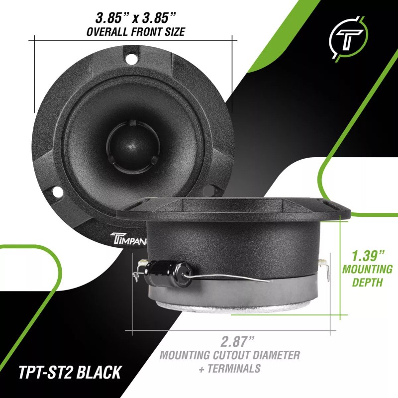 Timpano 4x Timpano 1200 Watt Car Audio Bullet Tweeters TPT-ST2