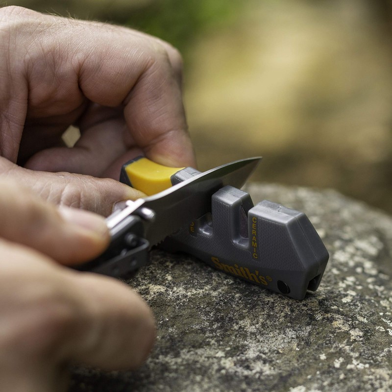 Smith's AC50918 ポケットパルナイフシャープナー グレーとイエロー