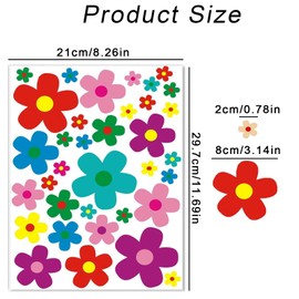 2PC Flower Design Stickers Kit,PCS Vinyl Waterproof Stickers, Decoration on The Surface of an Object, for Bicycles, Scooters, and Surface Decorations Windows, Diaries, Laptops, Suitcases (Color A)