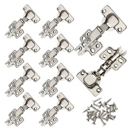 CVIUYO 10 Pcs 35mm Soft Close Kitchen Cabinet Hinges, Concealed Kitchen Cupboard Hinges, 90-110 Degree Full Overlay Kitchen Door Hinge, Wardrobe Door Hinges with Screws