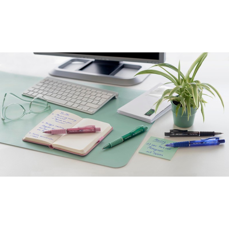 FABER-CASTELL Poly Ball View 205015 Ballpoint Pen Green Pack of