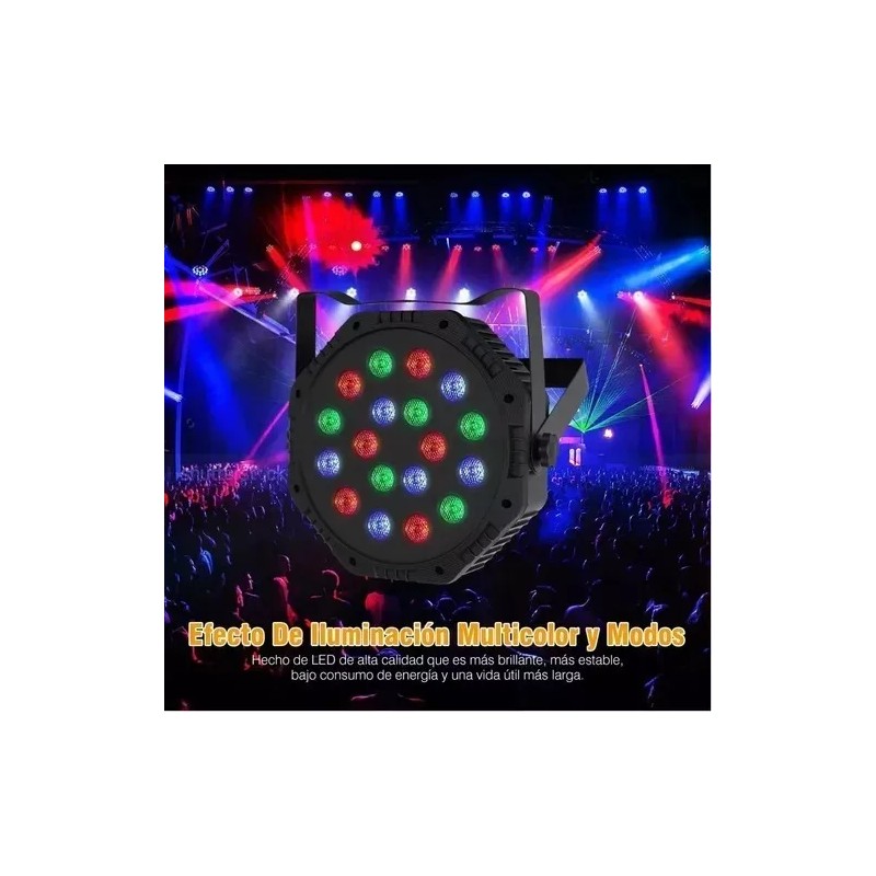 Taej 85 2 Reflectores Cañones Luces Led 18x1 Rgb Audioritmico