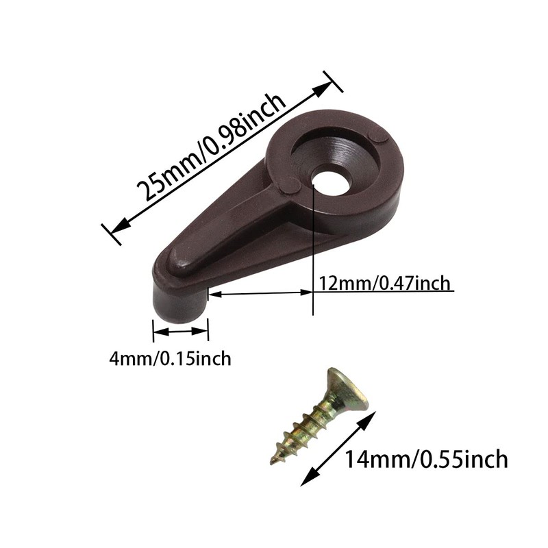 ITROLLE Glass Retainer Clip 40PCS 4mm Brown Glass Cabinet Clips