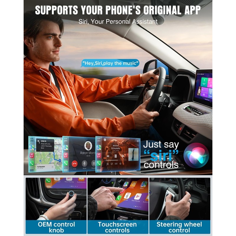 LC-dolida Wireless CarPlay Adapter for Apple - Convert Wired to