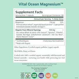 Pure Synergy Vital Ocean Magnesium for Energy & Sleep 60 Capsules