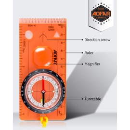 AOFAR Orienteering Compass AF-5C for Hiking , Boy Scout Compass for Kids - Professional Field Compass for Map Reading ,Navigation and Survival Lightweight - Mini Camping Compass