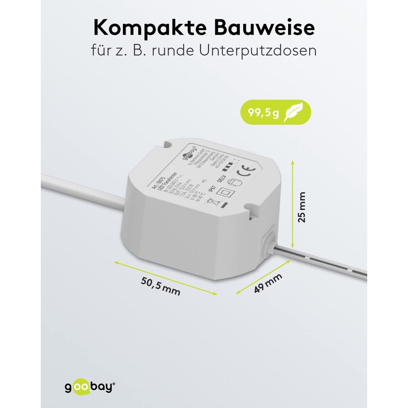 Goobay 59575 LED Transformer with 12 V and 12 Watt/Transformer