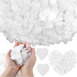 13000 Pcs Biodegradable Confetti, 100g Heart White Wedding Confetti, Biodegradable Paper Confetti for Balloons, Celebration Baby Shower Party Ceremony, Birthday Decoration, Anniversary (2.5cm)