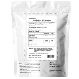 UKHealthHouse Premium - Cod Liver Oil Capsules - 1000mg x 120 - High Strength - Omega-3 Fatty Acids Vitamin A & D - EPA and DHA