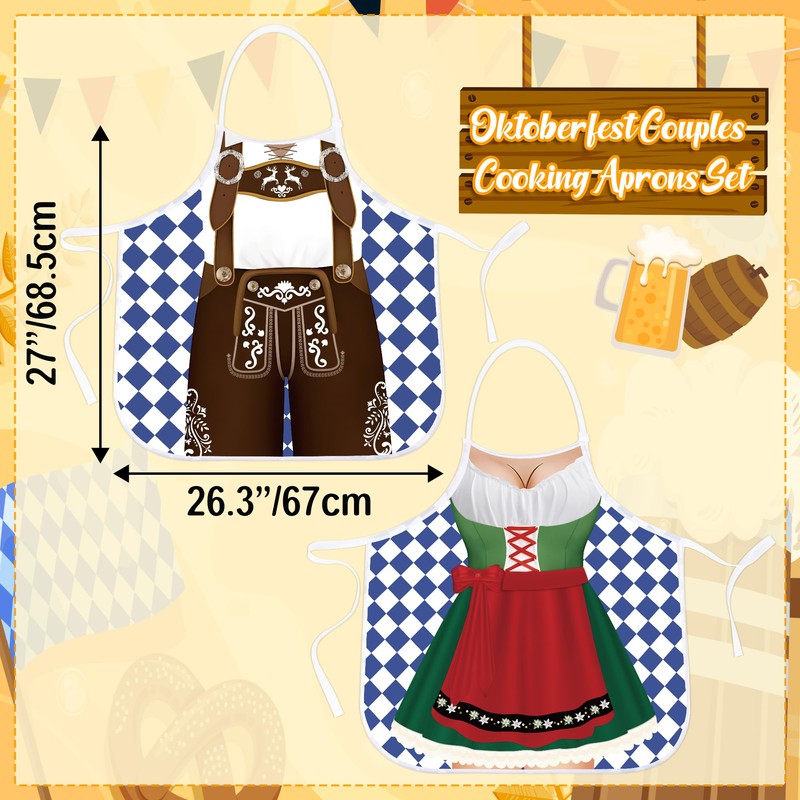 Oktoberfest Decorations Aprons: German Party Funny Apron for Couples Women