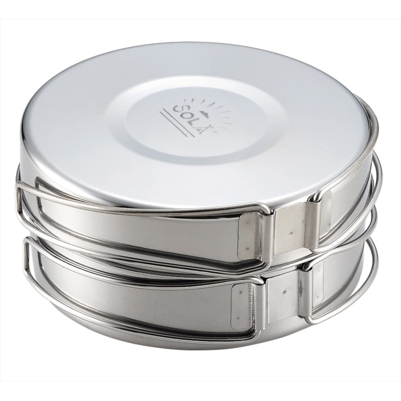 Kakusei Outdoor Cooker, Round, 4-Piece Set, Stainless Steel, Pot, Frying