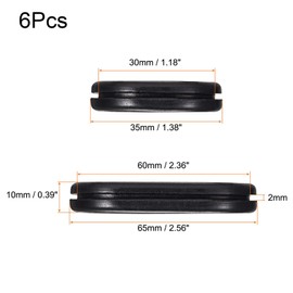 TA-VIGOR 6Pcs Oval Rubber Grommet, 60 x 30mm Double Sided Rubber Hole Plug Closed Grommets Electrical Wire Gasket for Wire Cable Protection