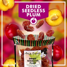 Crack Seed Dried Seedless Plum | Asian Style Preserved Plums | Sweet and Tangy 8.5 oz