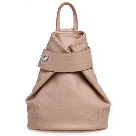 Caspar TL789 Women's Elegant Genuine Leather Backpack Standard Size, pink