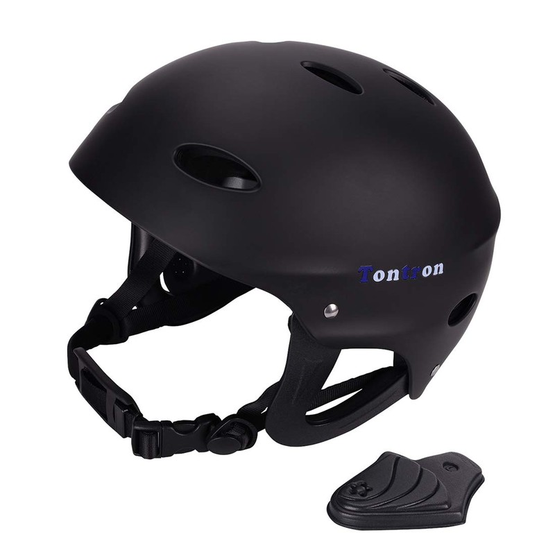 Tontron Classic Wakeboard Kajak Kite Surf Wassersporthelm (Schwarz, Large)