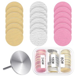 60Pcs 3 Colors Sanding Paper Discs with Metal Nail Drill Bit 25mm, Sanding Disc Nail Drill Bits Replacement #80#150#240 Grits, Foot Drills Replacement Discs for Remover Dead Skin, Manicure Pedicure