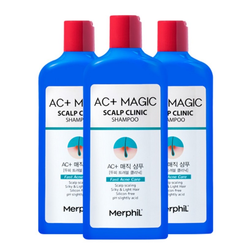 Partner_Reference 메르필 지루성두피 약산성 샴푸/두피여드름/비듬/두피케어 300ml 3개 / 메르필 지루성두피