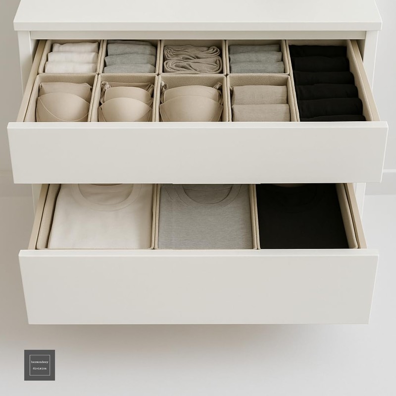 Bermondsey Division Set of 6 Drawer Organiser Stone Divider Drawer