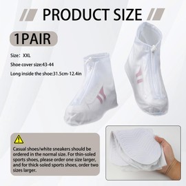 Waterproof Shoe Covers for Rain, Reusable Transparent Rubber Shoe Covers with Non-Slip Sole, Outdoor Protection for Men and Women, Portable, Perfect for Hiking Cycling Camping and Travel (1 Pair)