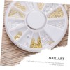TOVINANNA Alloy Nail Art Stickers 12-Piece Set Round Plates for