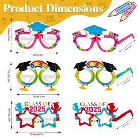 Konsait Kindergarten Graduation Glasses - 36 Pack Preschool Kindergarten Graduation Paper Glasse, Party Favors, Photo Props, Kids Grad Gifts & Accessories