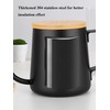 MERMOO YILAN Pour Over Coffee Kettle 12oz, Gooseneck, Wooden Lid,