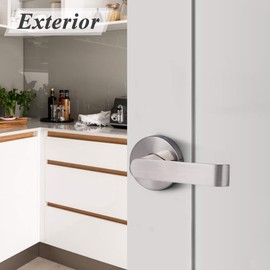 Probrico Heavy Duty Passage Door Levers Satin Nickel Door Locksets for Left/Right Handing Hall and Closet Handles, 5 Pack