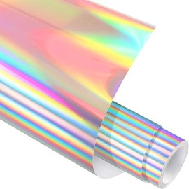 Creatorally Heat Transfer Vinyl 30.5cm x 1.52m, Glitter HTV Iron On Vinyl for T-Shirt Clothing and Other Fabrics Compatible with Heat Press Machine and Craft Cutter Machine (Holographic Silver)