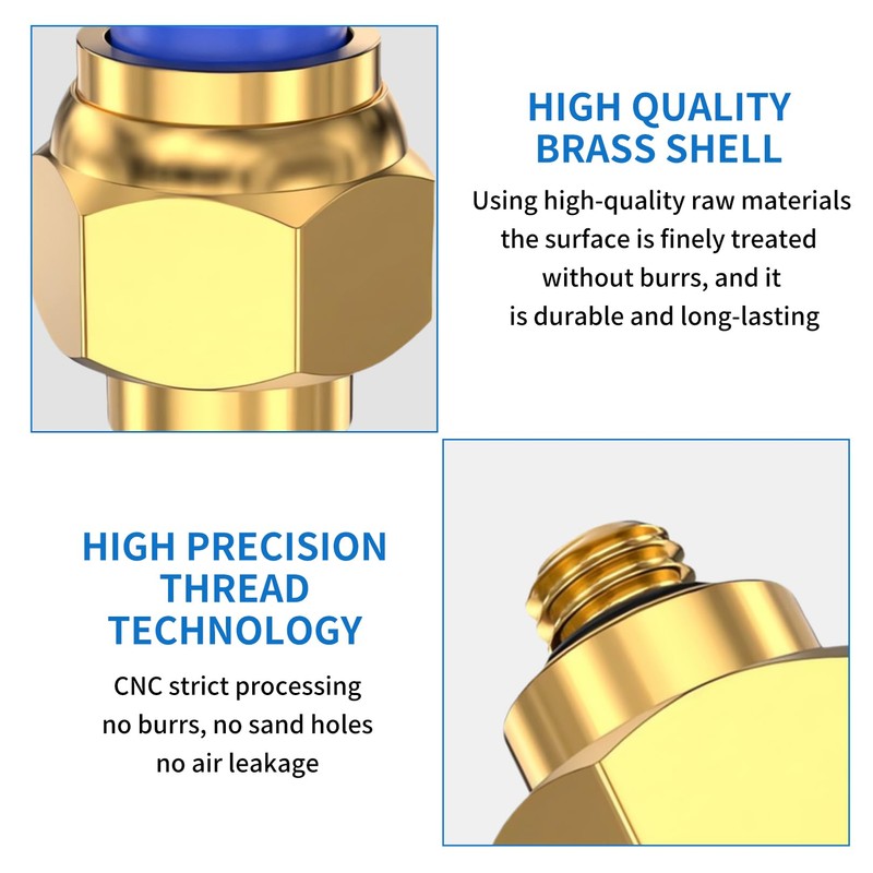 10 Pcs PC4-M6 Straight Pneumatic Fitting Connectors,Pneumatic Air Straight Quick