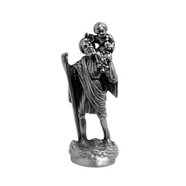 Premium Assorted Holy Figure Statues| 1" Inch Statues | Jesus Saints and Virgin Mary Figurine Accessories (St Christopher Statue)