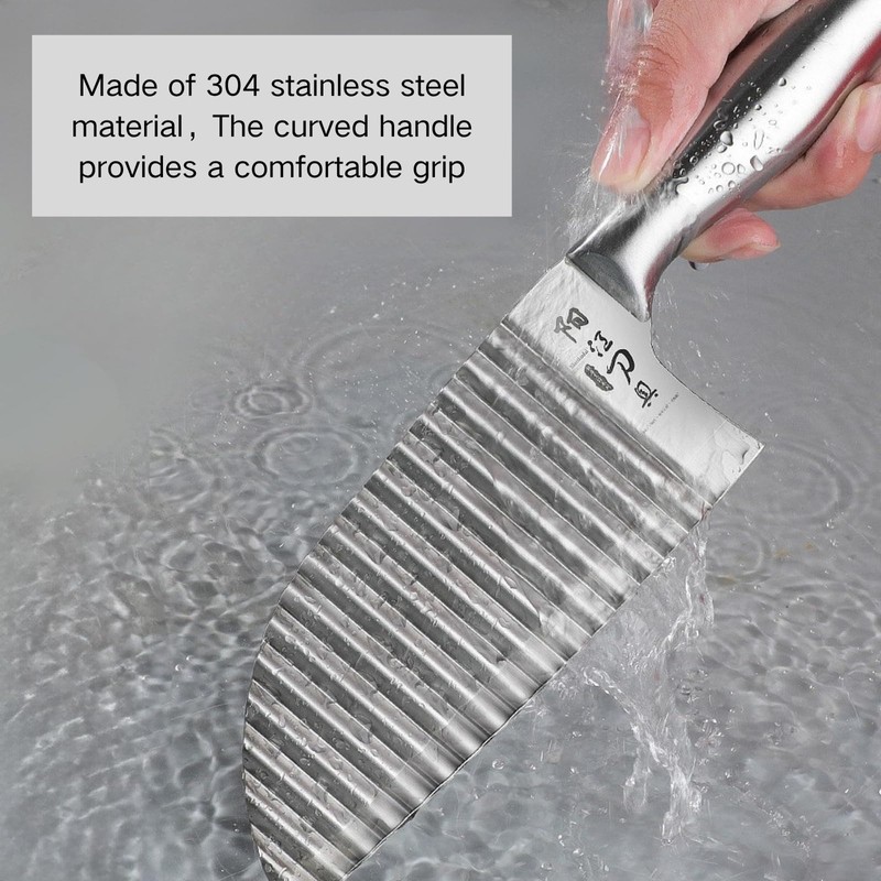 Stainless Steel Crinkle Cutter - Wavy Vegetable & Fruit Knife
