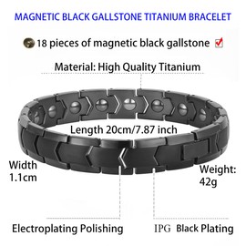 Magnetisches Armbandï¼Herren Magnetarmband, Titan Stahl Magnettherapie Armband, Voll Magnetisches Armband mit 18 Magneten,Statische ElektrizitÃ¤t Entfernen, (Schwarzes Magnetarmband)
