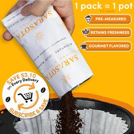 Breakfast Blend Ground Packets – Medium Roast, 2oz Pre-Measured Packs for 8–12 Cup Drip Makers | Low Acid Single-Pot Pouches, Individually Wrapped | 12-Count by Sarasota Coffee